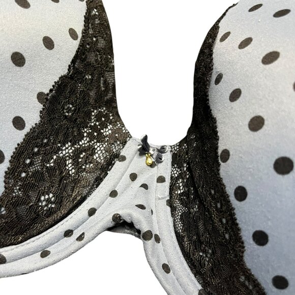 Soma Bra 40DD Embraceable Full‎ Coverage Underwired Blue Black Polka Dots - Picture 4 of 6